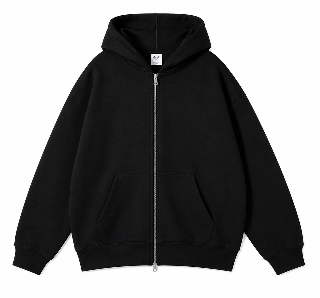 SNLL Premium Heavyweight Double Zip Hoodie | Black